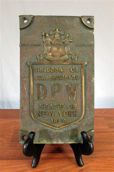 1964 Bronze New York DPW Bridge Sign