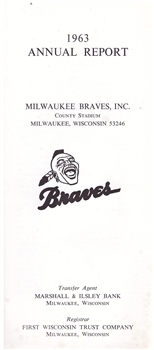 1963 Milwaukee Braves Annual Report