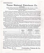 1960 Texas National Petroleum Bond Prospectus