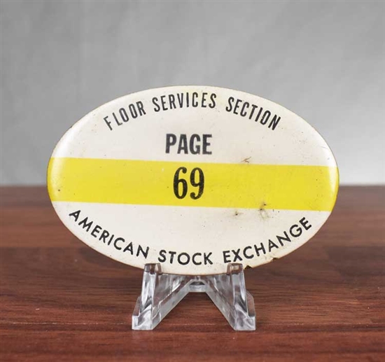 Vintage American Stock Exchange Badge - Floor Services
