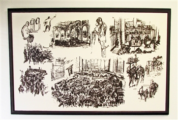 Large New York Stock Exchange Sketches by John Groth