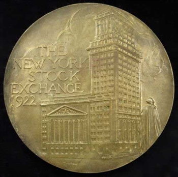RARE 1922 NYSE Commemorative Medal