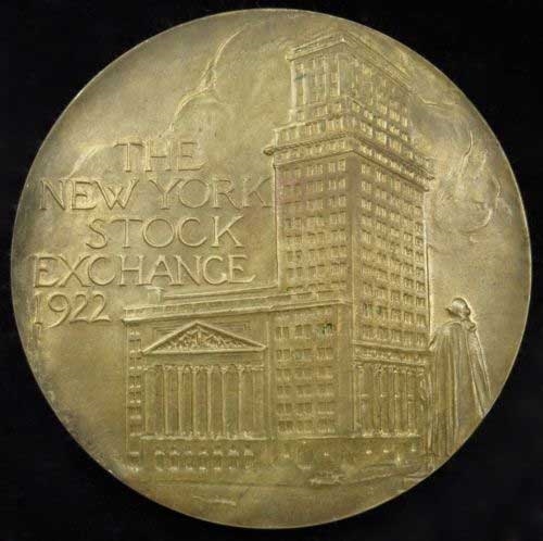 RARE 1922 NYSE Commemorative Medal