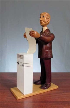 Rare Computer Printer Statue by Romer of Italy