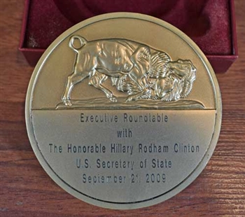 NYSE Medallion Honoring Hillary Clinton - Secretary of State