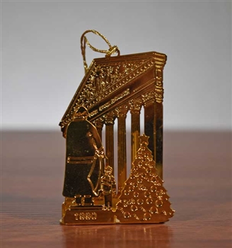 1990 NYSE Gold Plated Brass Christmas Ornament