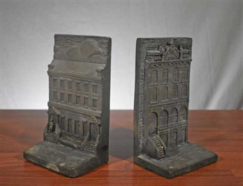 Rare Chase Manhattan Bank Bookends - Cast Iron  - Vintage