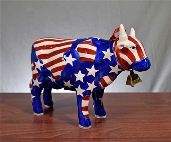 American Flag Bull Coin Bank - Vintage