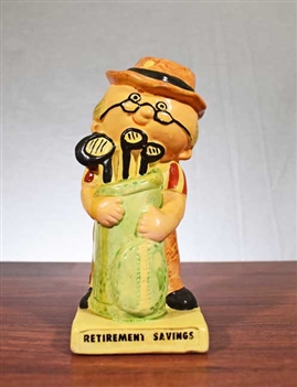 Retirement Savings Golfer Coin Bank - Vintage