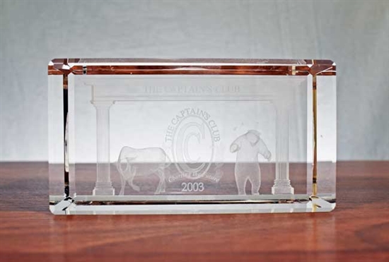 The Captain's Club Bull and Bear Lucite