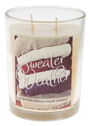 16 Oz Triple Pour Scented Glass Candle - Sweater Weather