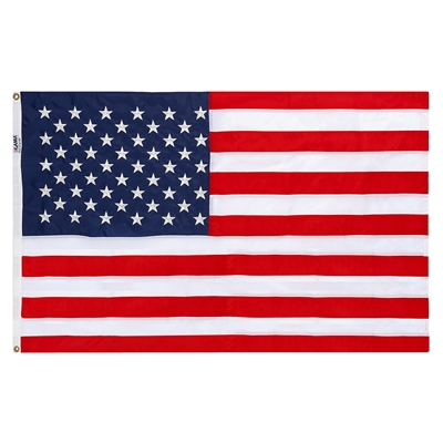 5' x 8' Nylon Made Embroidered Flag, No Box - Made in USA