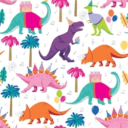 Dino Party Metallic Silver Highlight Wholesale Packaging Gift Wrap
