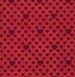 Red Foil Embossed Hearts Gift Wrap