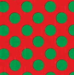 Classic Giant Green Dots On Red Foil Gift Wrap