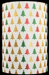 White Choke Christmas Trees Metallized Gift Wrap