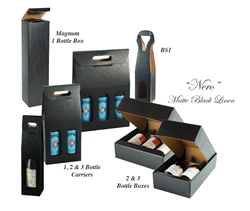 Matte Black Linen Wholesale Wine Bottle Carriers