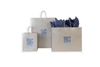 Champagne Solid Tint On Kraft J Cut Handle Shopping Bags