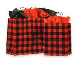 Red Buffalo Plaid Shopping Bags