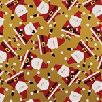 Dancing Santa Gold Design Gift Wrap