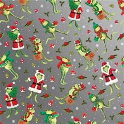 Festive Frogs Metallic Silver Highlight Wholesale Packaging Gift Wrap