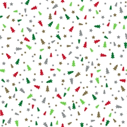 Little Christmas Trees Metallic Embossed Wholesale Packaging Gift Wrap