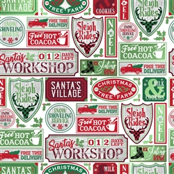 Santa Signs Metallic Green Highlight Wholesale Packaging Gift Wrap
