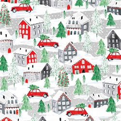 Christmas Town Metallic Silver Highlight Wholesale Packaging Gift Wrap