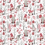 Cozy Gnomes Metallic Silver Highlights Wholesale Packaging Gift Wrap