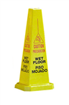 Impact Wet Floor Cone 4 Side Eng/Spanish Yellow