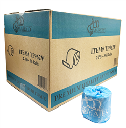 Majesty 2-Ply Recycled Bath Tissue, 500 sheets, 96 rolls/cs