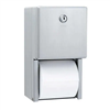 Bobrick Tissue Paper Dispenser 2 Rolls Stainless Steel