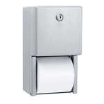 Bobrick Tissue Paper Dispenser 2 Rolls Stainless Steel