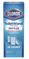 Clorox Disinfecting ToiletWand Refill Heads, Blue/White, 10/Pack, 6 Packs/cs