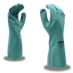 Cordova Safety Unsupported Nitrile Glove, 22mil Green 12pk