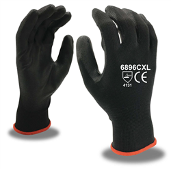 Cordova Safety Nylon/Polyurethane Coated Gloves, Black 12pk