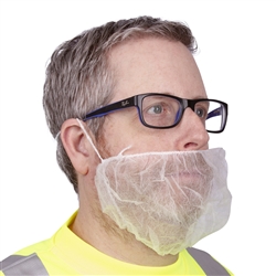 Cordova Safety Beard Cover, White Poly-Pro Spun 1000/cs