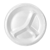 9" Foam Plate, 3 Compartments, 4/125, 500/cs