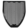 Impact Disposable Urinal Floor Mat, Shield-Shaped,  Black Non-Slip Perforated Surface, 6/cs