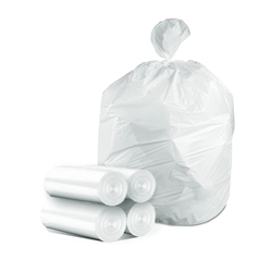 PolyTech Linear Low Density Trash Bags, 33x39 (33 gallon) White, 150/bx