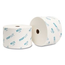 Morcon Small Core Bath Tissue, 1-Ply, 2,500 Sheets/Roll, 24 Rolls/cs