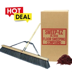 COMBO Push Broom 24" Gray Flagged ASM & Floor Sweep