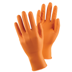 Lifeguard Orange Nitrile Heavy-Grip Glove, 8mil, X-Large, 1000/cs