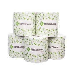 Right Choice Toilet Paper 500/2 Ply, 96 Rolls per Box