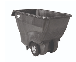 Rubbermaid Structural Foam Tilt Truck, 151 gal, 1,000 lb Capacity, Plastic, Black