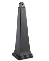 Rubbermaid GroundsKeeper Cigarette Waste Collector, Pyramid, 1 gal, 12.25 x 39.75, Black