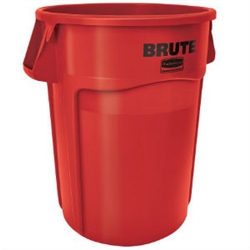 Rubbermaid Brute 44 Gallon Round Container, Red