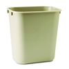 Rubbermaid Commercial Deskside Plastic Wastebasket, 3.5 gal, Plastic, Beige
