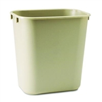Rubbermaid Commercial Deskside Plastic Wastebasket, 3.5 gal, Plastic, Beige