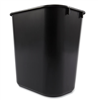 Rubbermaid Deskside Plastic Wastebasket, 3.5 gal, Black